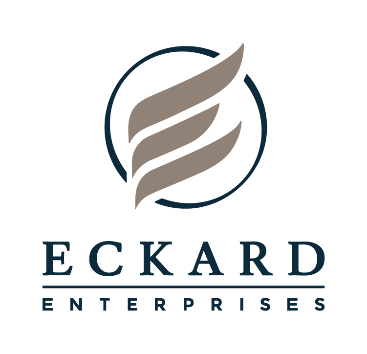 Eckard Enterprises logo on black background.