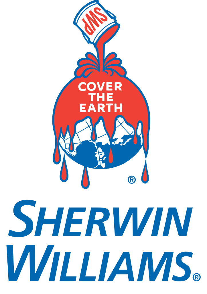Sherwin-Williams logo with globe and paint.